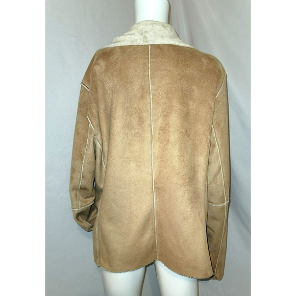 St. John's Bay Faux Suede Soft Sherpa Jacket - Size L - Picture 4 of 11